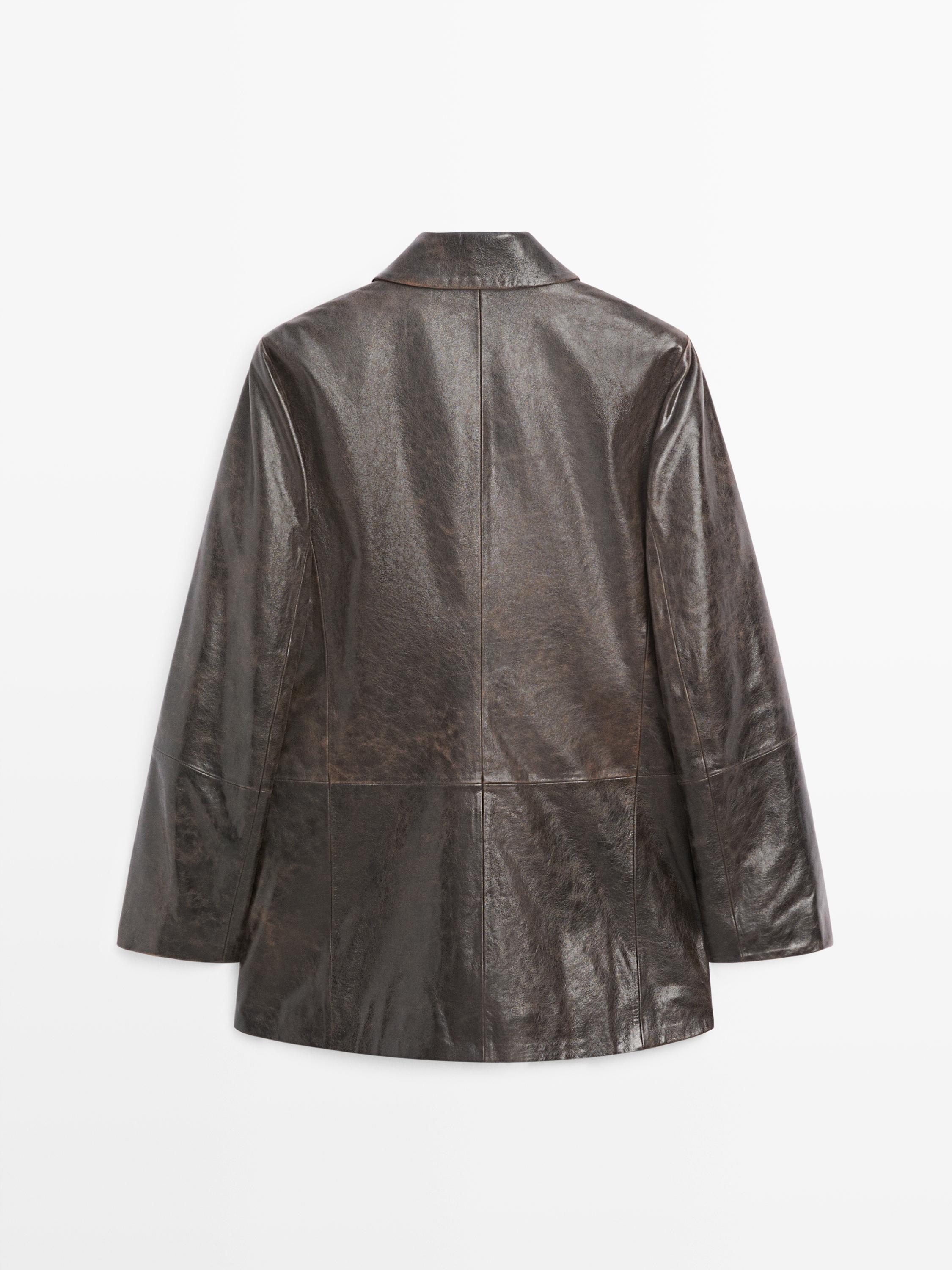 Nappa leather button-down blazer - STUDIO